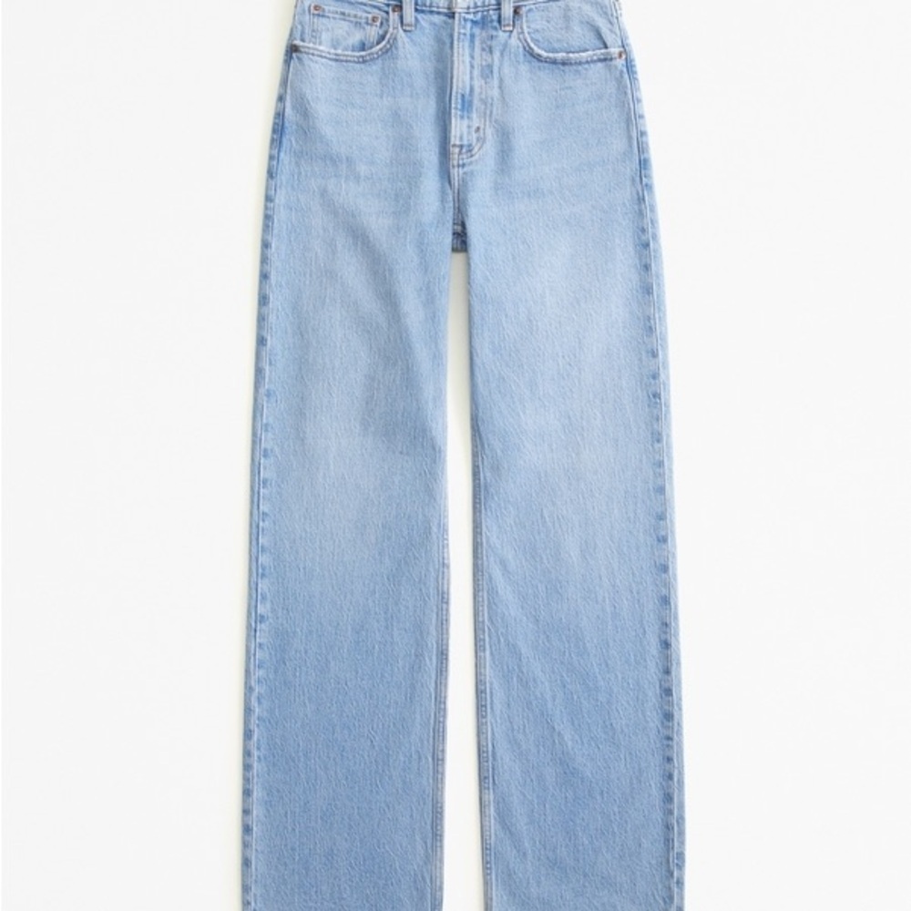 Abercrombie & Fitch Light Blue Straight Leg Jeans - Picture 6 of 15